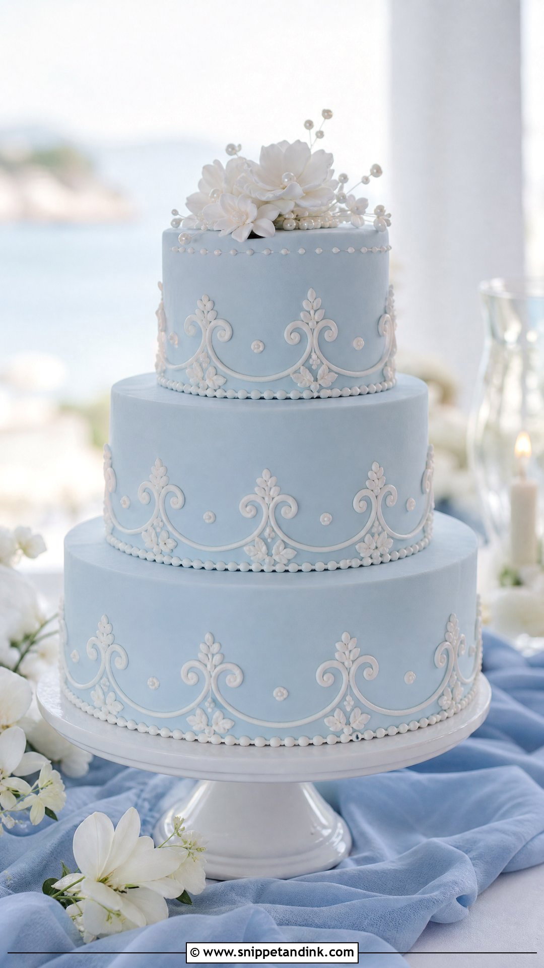 Blue Wedding Cake - Snippet and Ink - 25 Luxury Wedding Cake Ideas