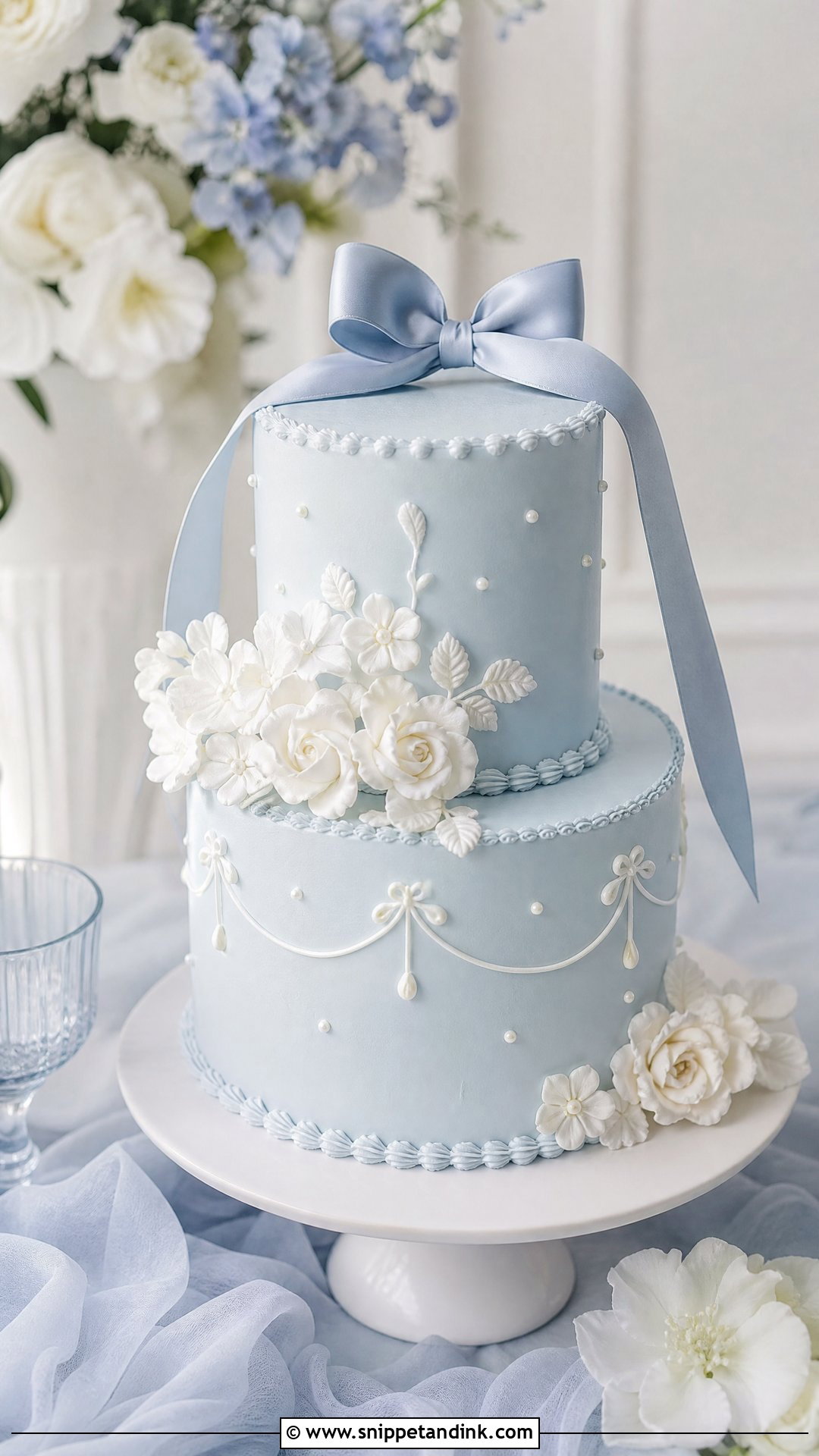 Blue Wedding Cake - Snippet and Ink - 30 Aesthetic Cake Inspo Ideas for Wedding