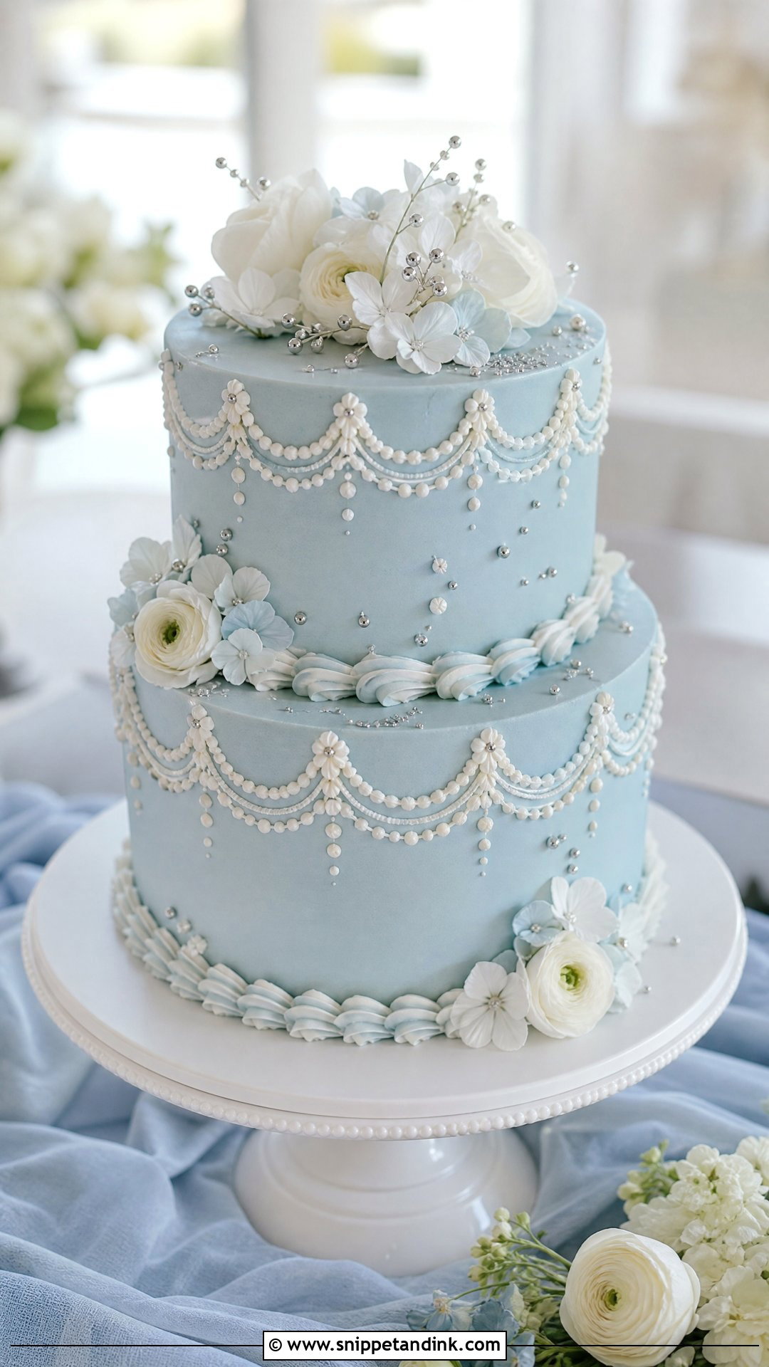 Blue Wedding Cake - Snippet and Ink - 30 Celebration Cakes for Wedding