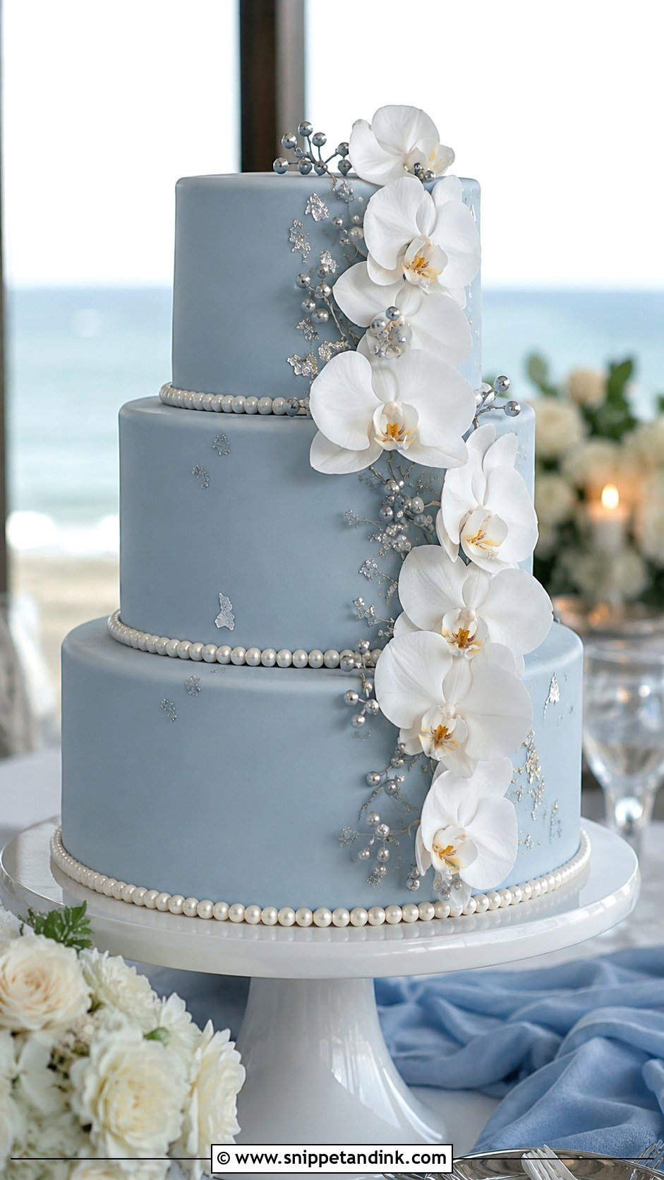 Blue Wedding Cake - Snippet and Ink - 30 Elegant Wedding Cake Ideas