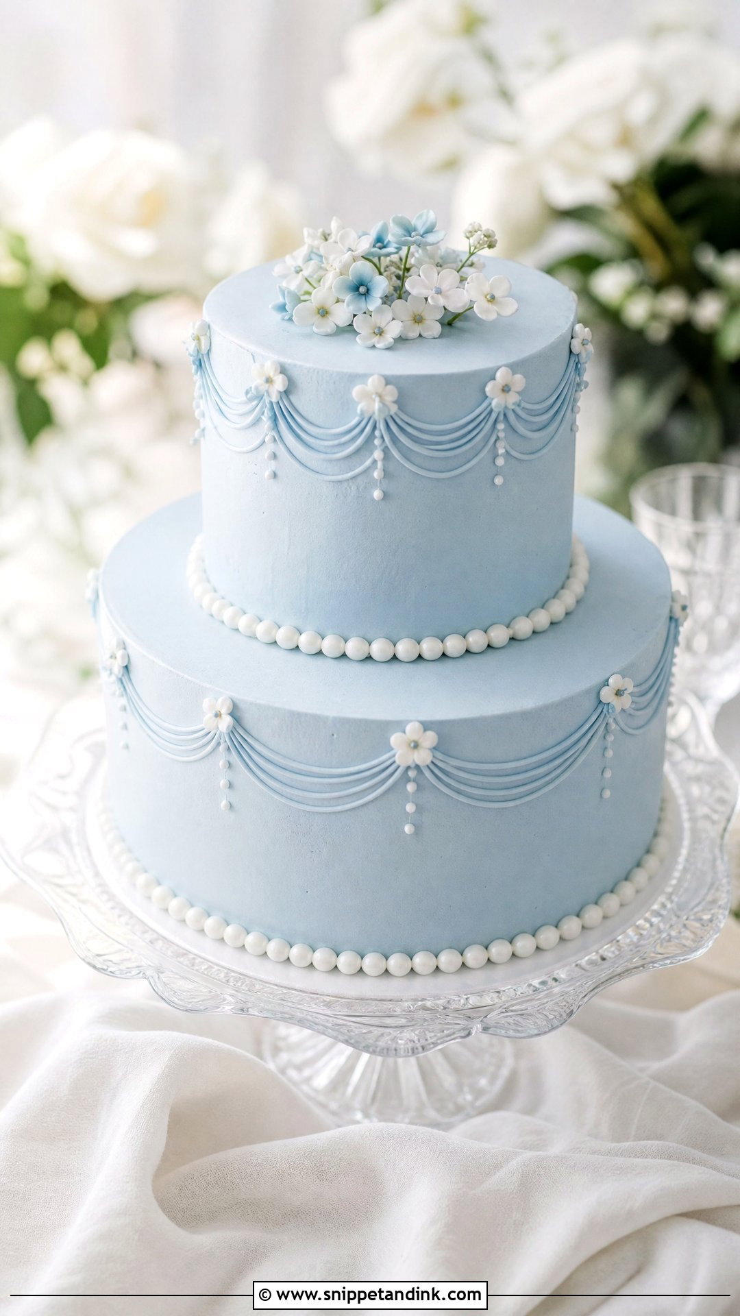 Blue Wedding Cake - Snippet and Ink - 30 Pretty Cake Ideas for Wedding
