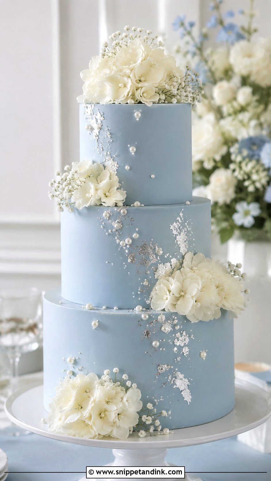 Blue Wedding Cake - Snippet and Ink - 30 Simple Unique Wedding Cake Ideas