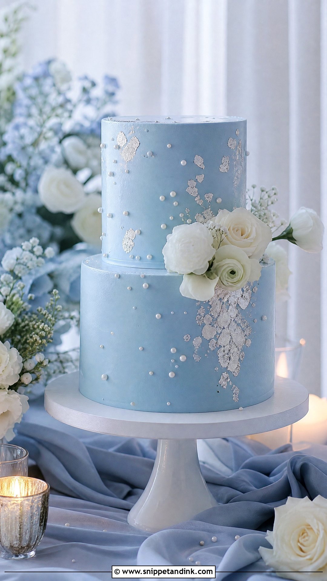 Blue Wedding Cake - Snippet and Ink - 35 Wedding Cake Designs