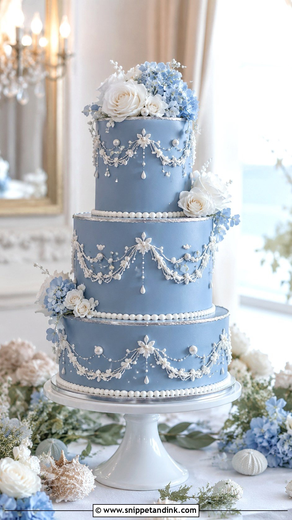 Blue Wedding Cake - Snippet and Ink - 20 Extravagant Wedding Cakes