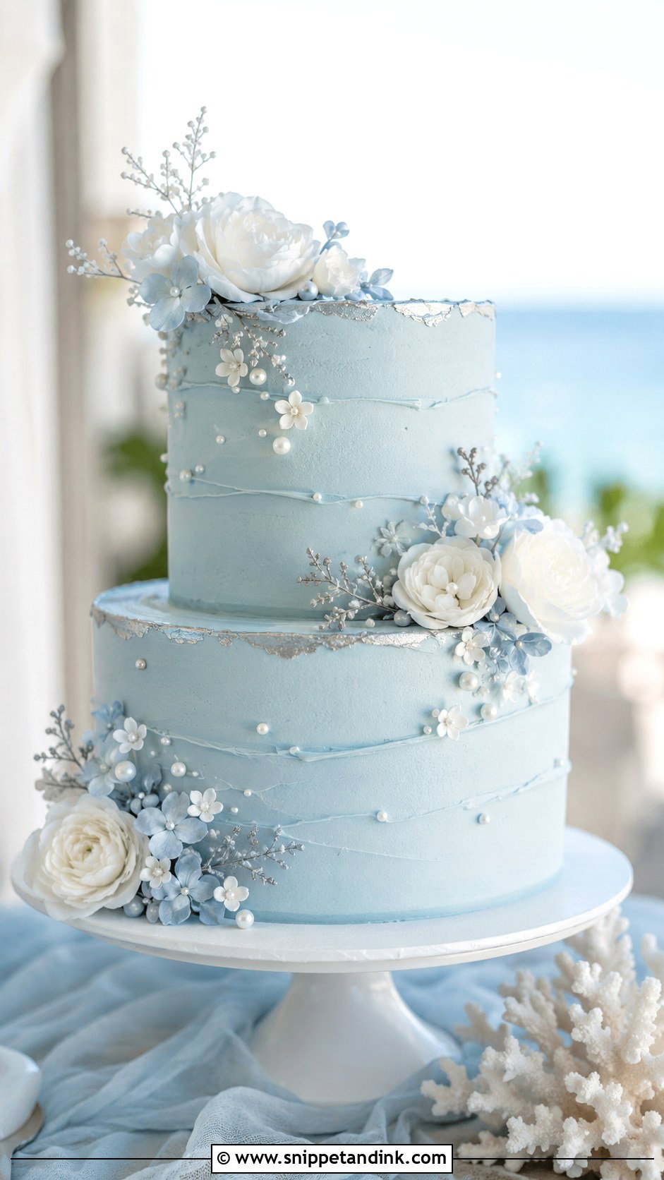 Blue Wedding Cake - Snippet and Ink - 20 Most Beautiful Wedding Cakes