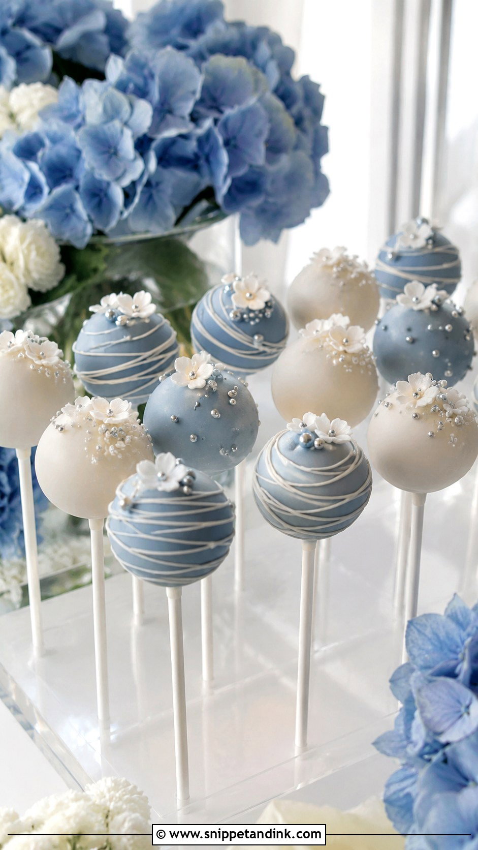 Blue Wedding Cake Pops - Snippet and Ink - 30 Cake Pops Ideas for Wedding