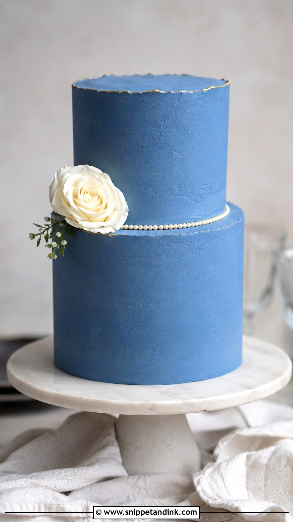 Blue Wedding Cake With Minimalist Style - Snippet and Ink - 20 Blue Wedding Cake Ideas