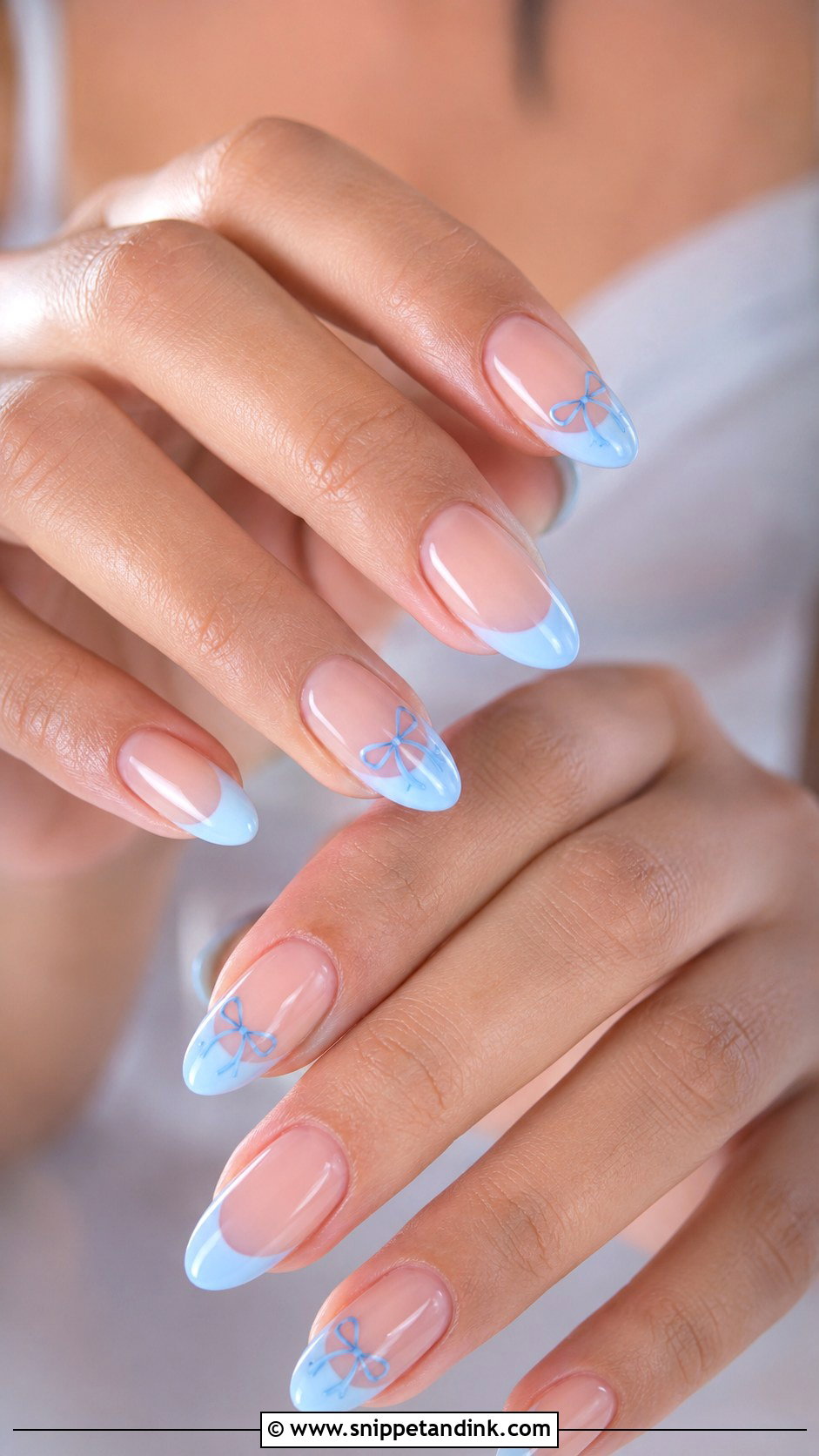 Blue Wedding Nails With Bows - Snippet and Ink - 30 Blue Wedding Nails