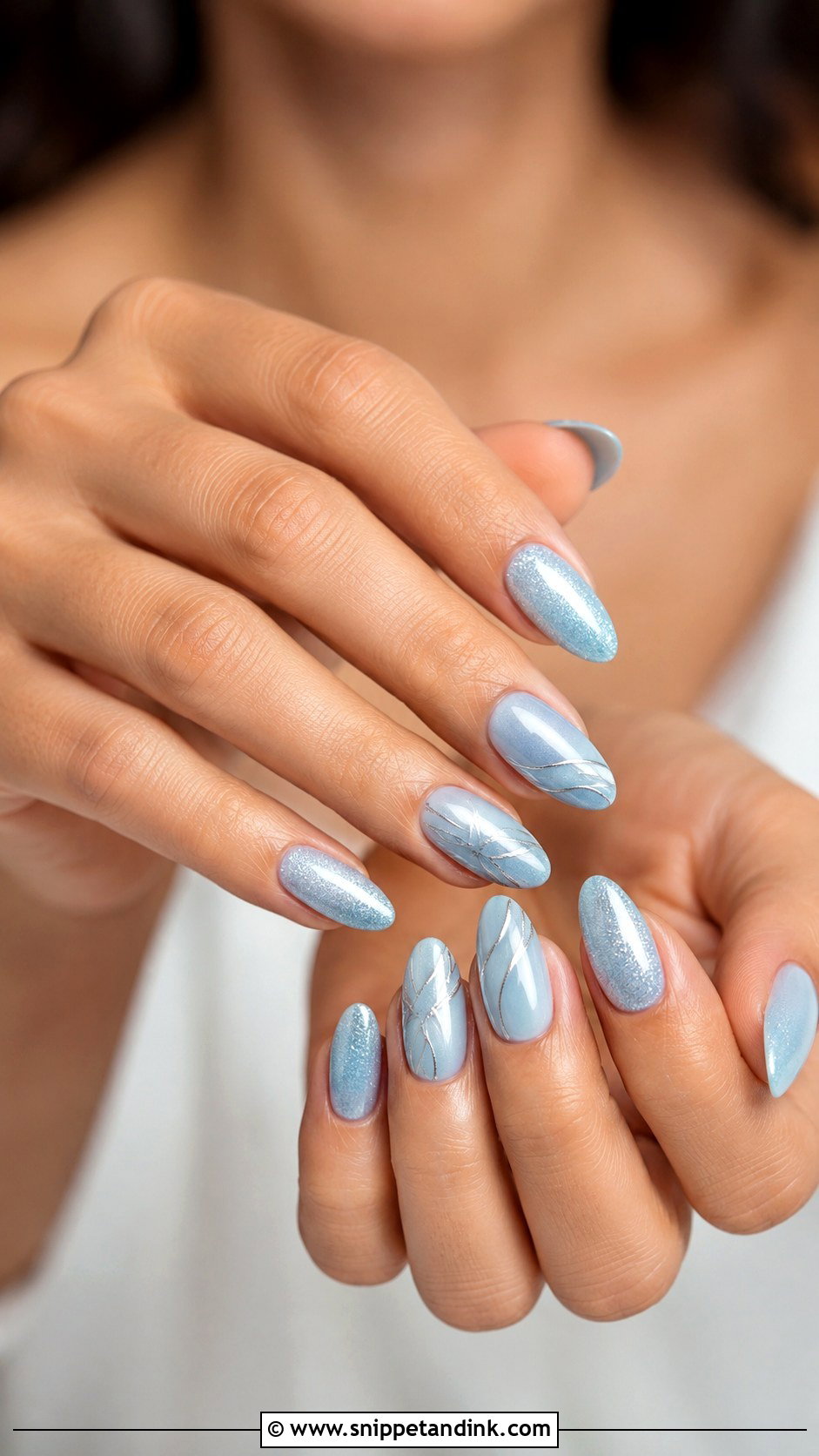 Blue Wedding Nails With Gold - Snippet and Ink - 20 Blue Nails for Wedding