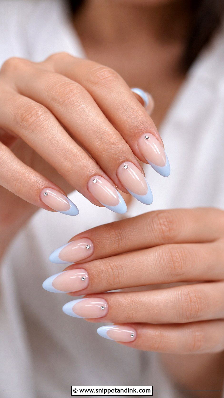 Blue Wedding Nails With Rhinestones - Snippet and Ink - 30 Blue Wedding Nails