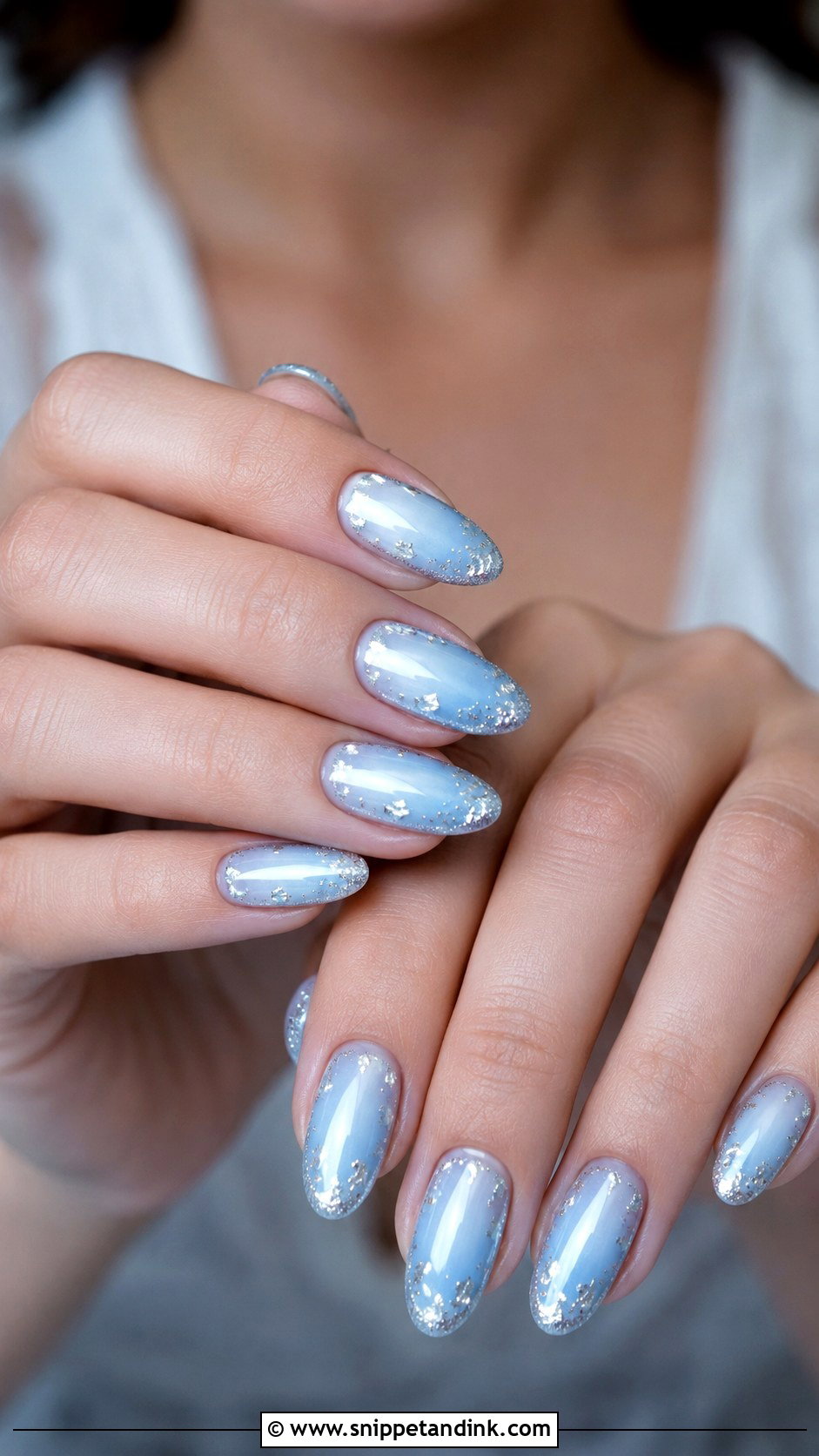 Blue Wedding Nails With Silver - Snippet and Ink - 30 Blue Wedding Nails
