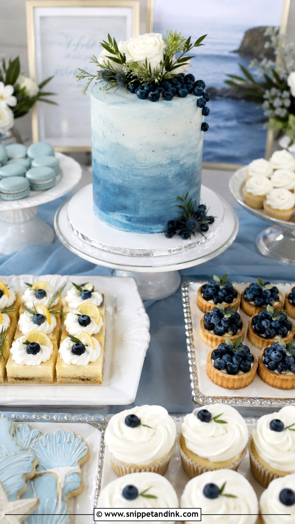 Blue Wedding Sweet Table - Snippet and Ink - 30 Wedding Sweet Table Ideas