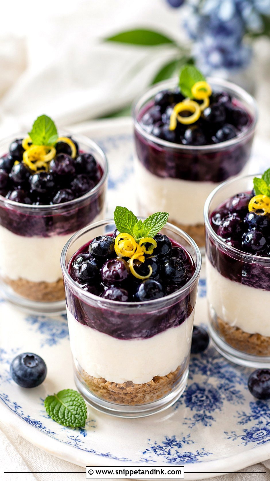 Blueberry Cheesecake Dessert Cups - Snippet and Ink - 20 Wedding Dessert Cup Ideas
