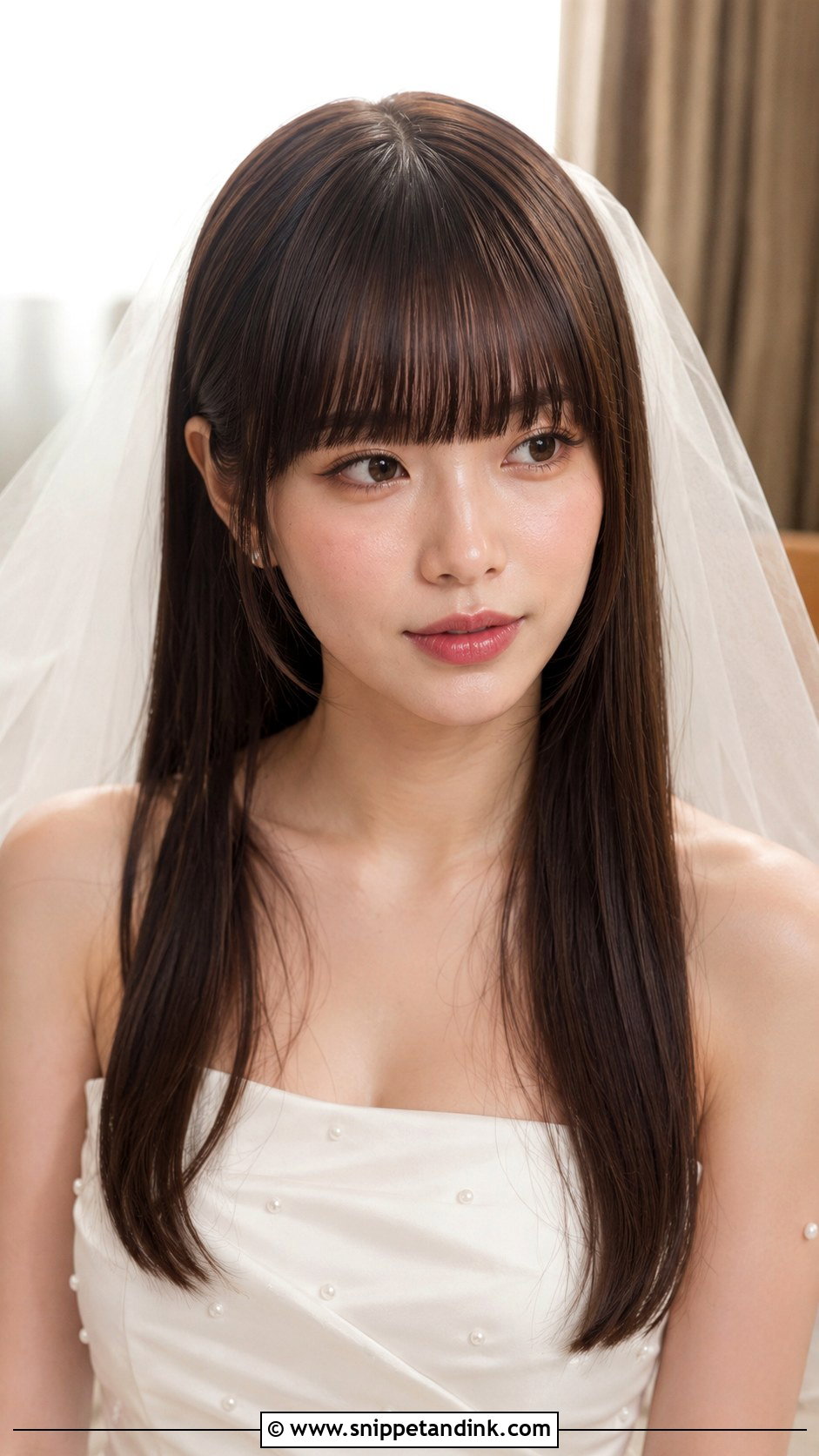 Blunt Bangs Bridal Hair - Snippet and Ink - 20 Bride Hair with Bangs