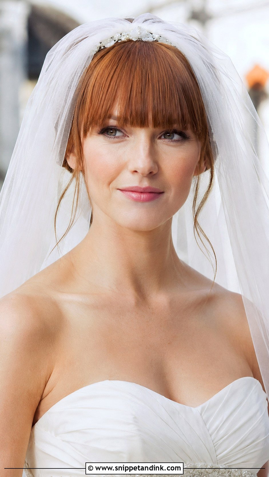 Blunt Bangs With a Veil - Snippet and Ink - 20 Brides with Bangs