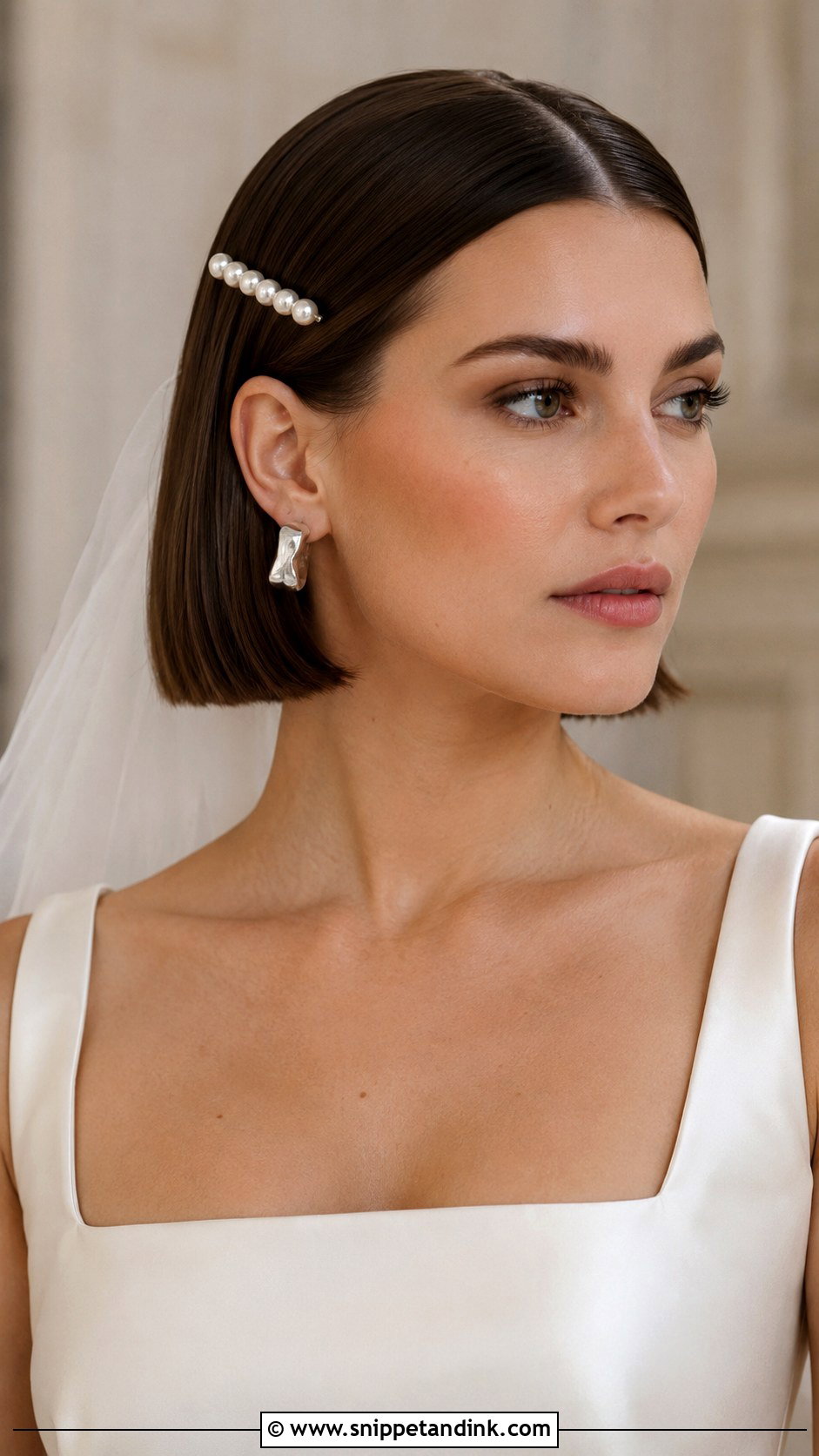 Blunt Bob Wedding Hair - Snippet and Ink - 15 Very Short Hair Wedding Styles