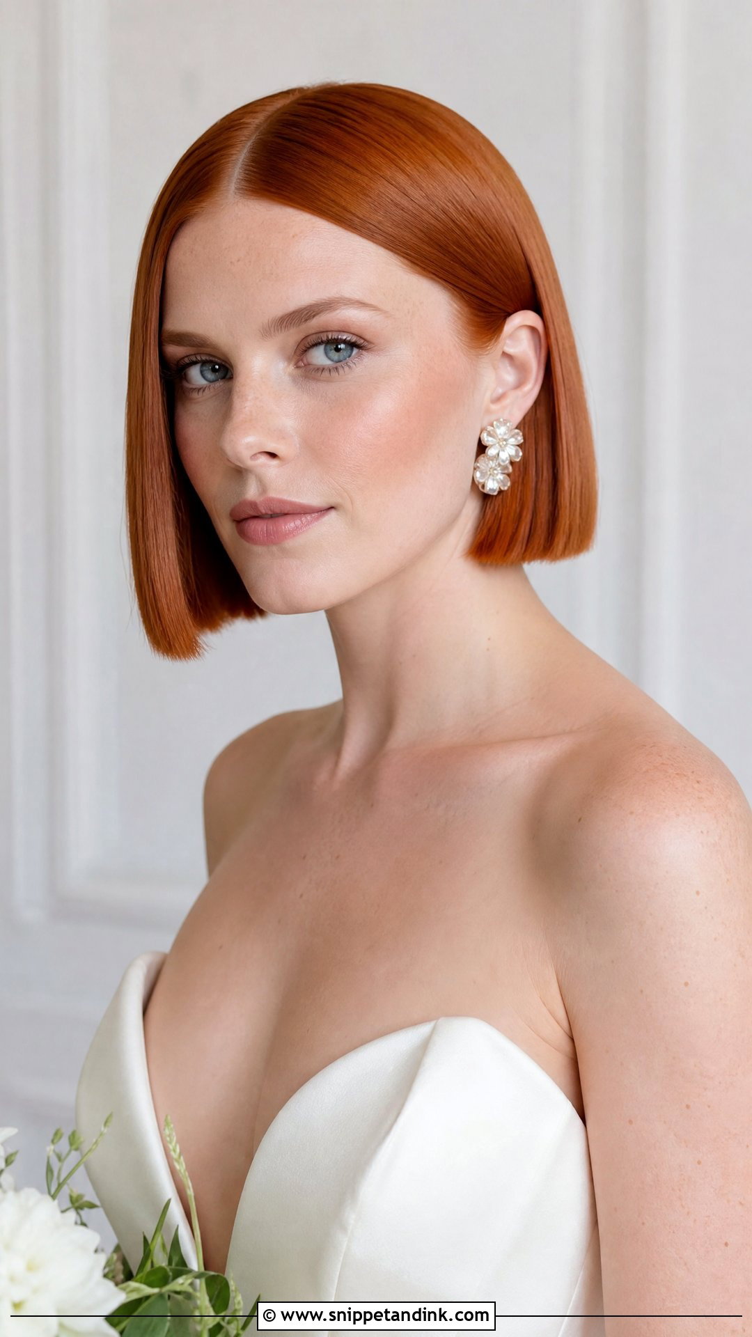 Blunt Bob Wedding Hairstyle - Snippet and Ink - 15 Bob Haircut Wedding Hairstyles
