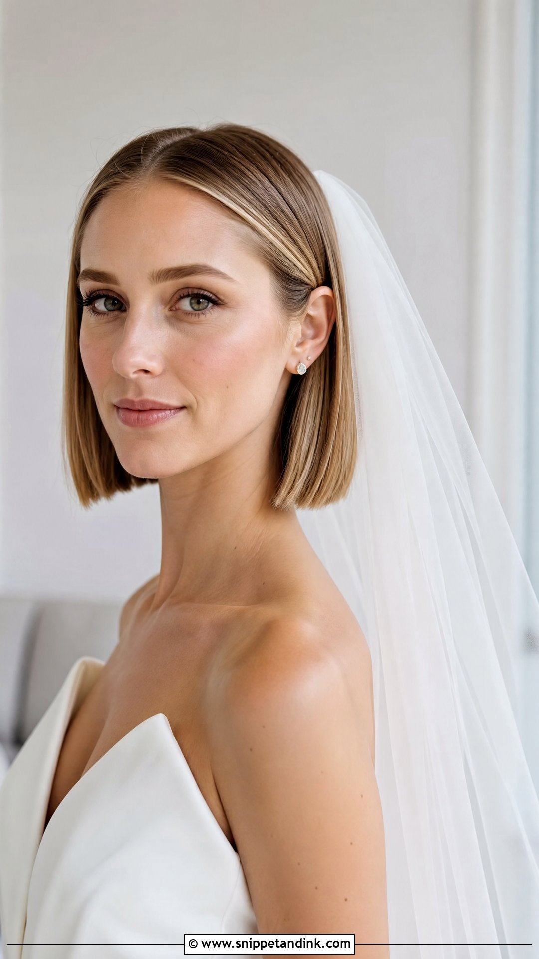 Blunt Bob With Flowing Veil - Snippet and Ink - 20 Short Veil Hairstyles