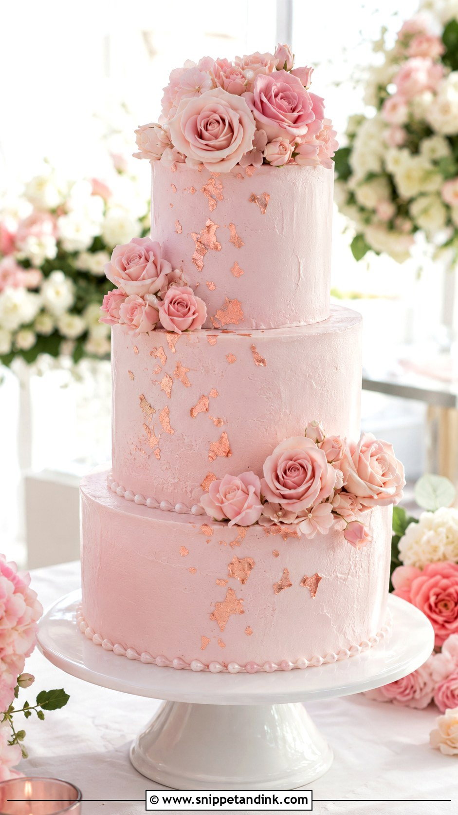 Blush Bling Wedding Cake - Snippet and Ink - 20 Bling Cakes for Wedding