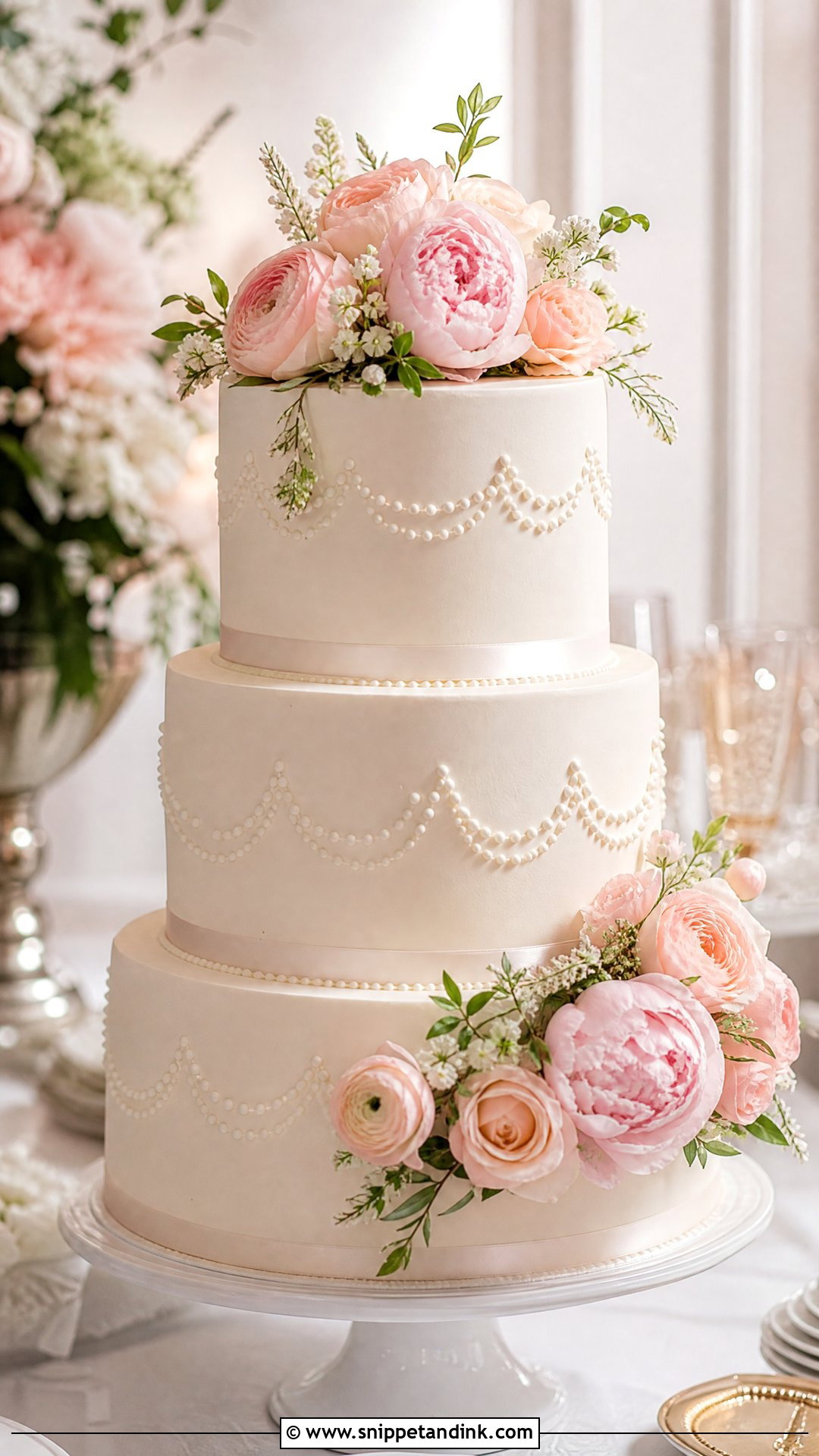 Blush Bouquet Wedding Cake - Snippet and Ink - 30 Cake Bouquet Ideas for Wedding