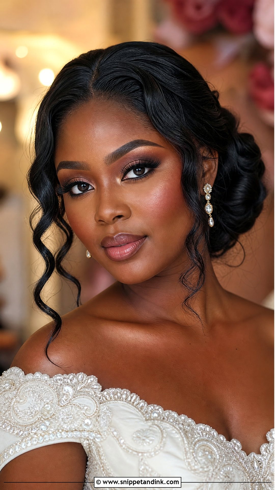 Blush Bridal Makeup For Deep Skin - Snippet and Ink - 20 Blush Bridal Makeup Ideas