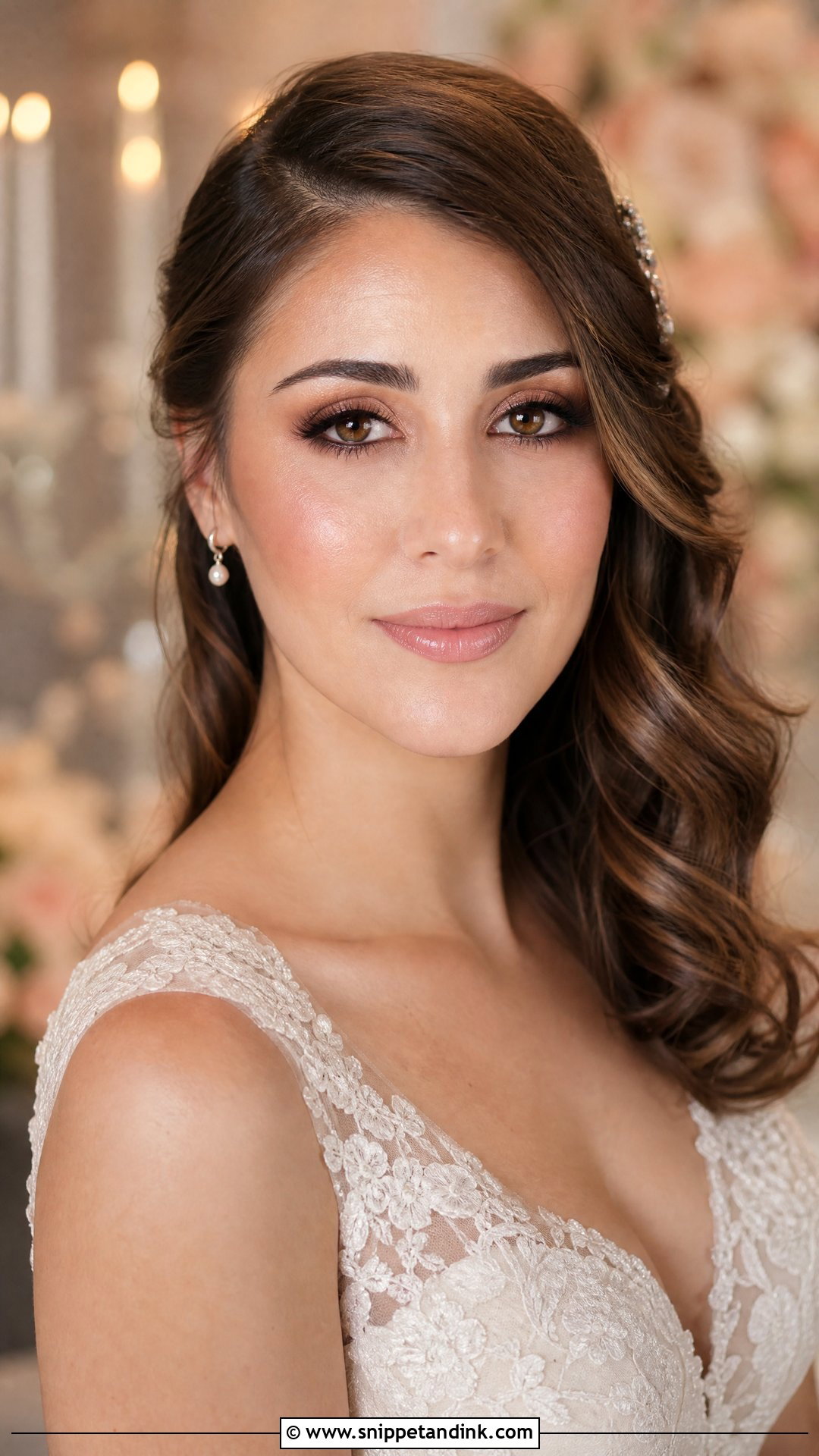 Blush Bridal Makeup With Brown Eyeshadow - Snippet and Ink - 20 Blush Bridal Makeup Ideas