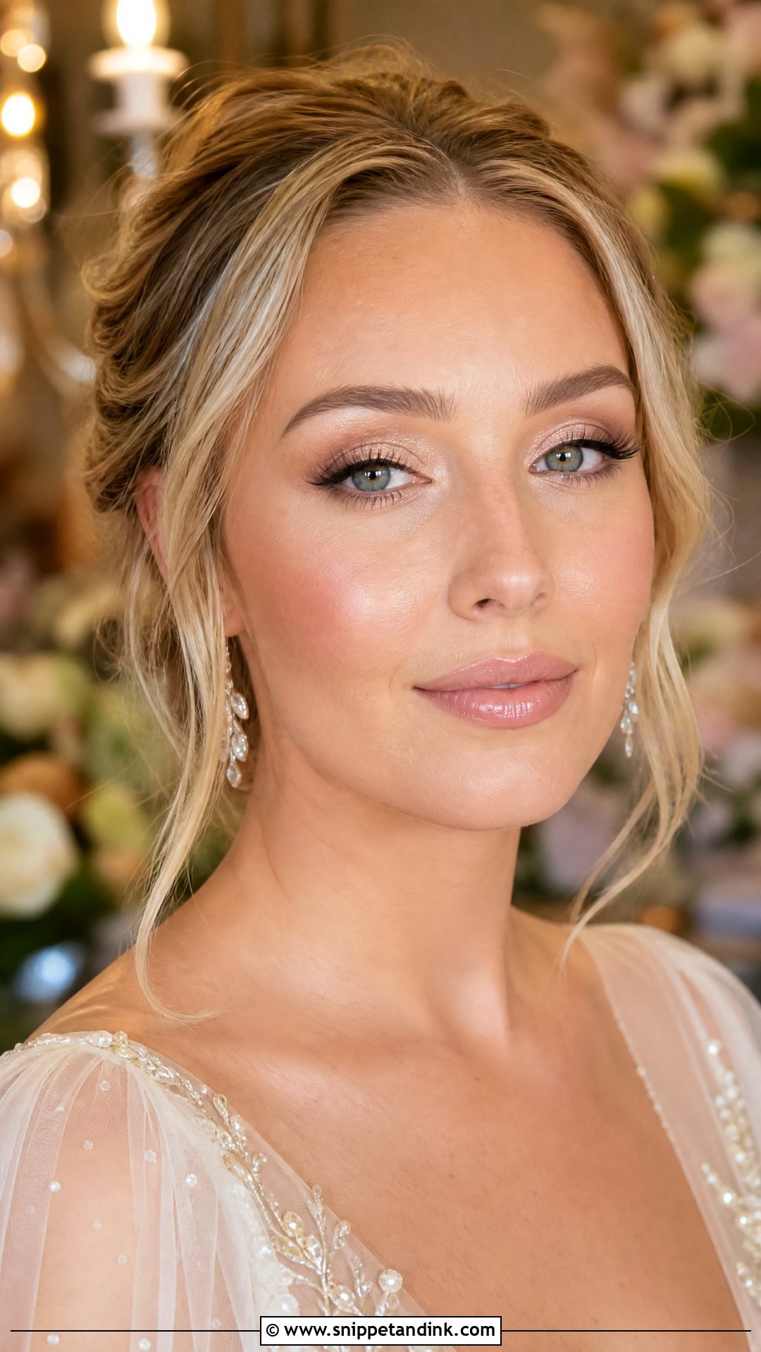 Blush Bridal Makeup With Champagne Eyes - Snippet and Ink - 20 Blush Bridal Makeup Ideas