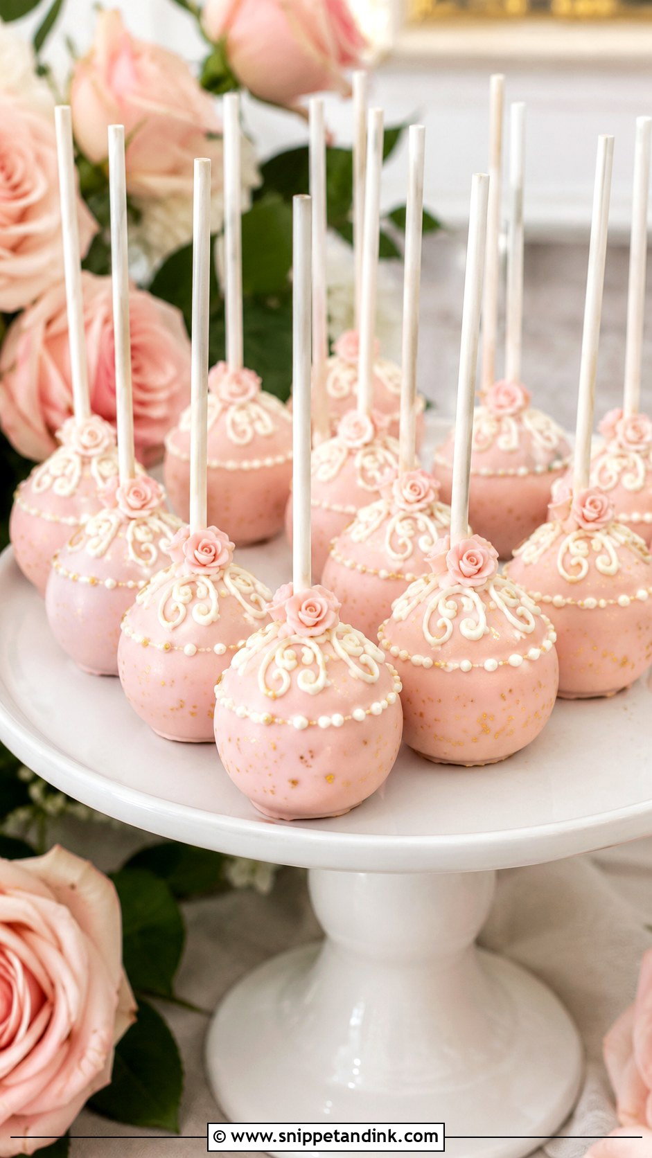 Blush Bride Cake Pops - Snippet and Ink - 35 Bride Cake Pops