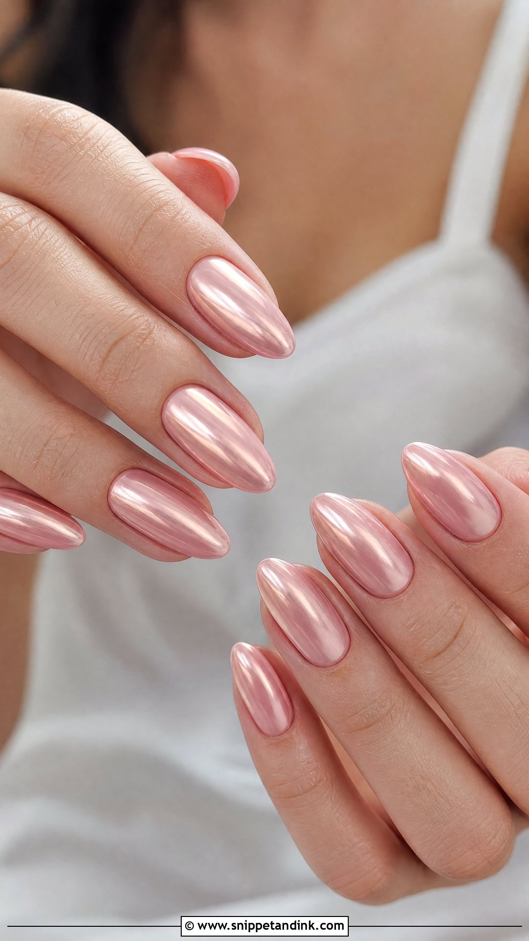 Blush Chrome Bridal Nails - Snippet and Ink - 35 Bridal Nails Designs