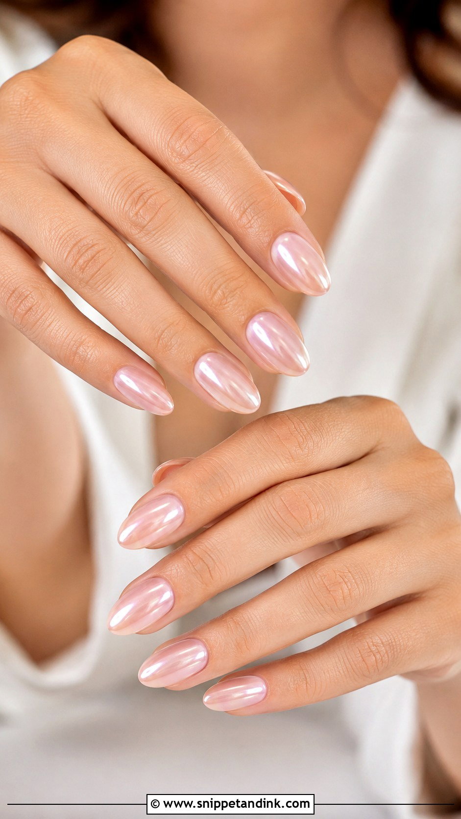 Blush Chrome Bridal Nails - Snippet and Ink - 20 Bridal Nail Inspiration Ideas