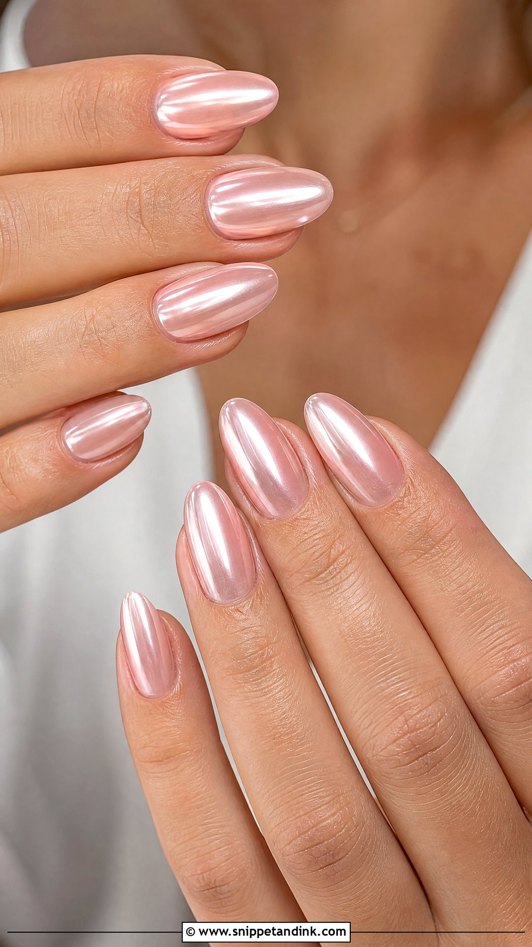 Blush Chrome Bride Nails - Snippet and Ink - 35 Bride Nails