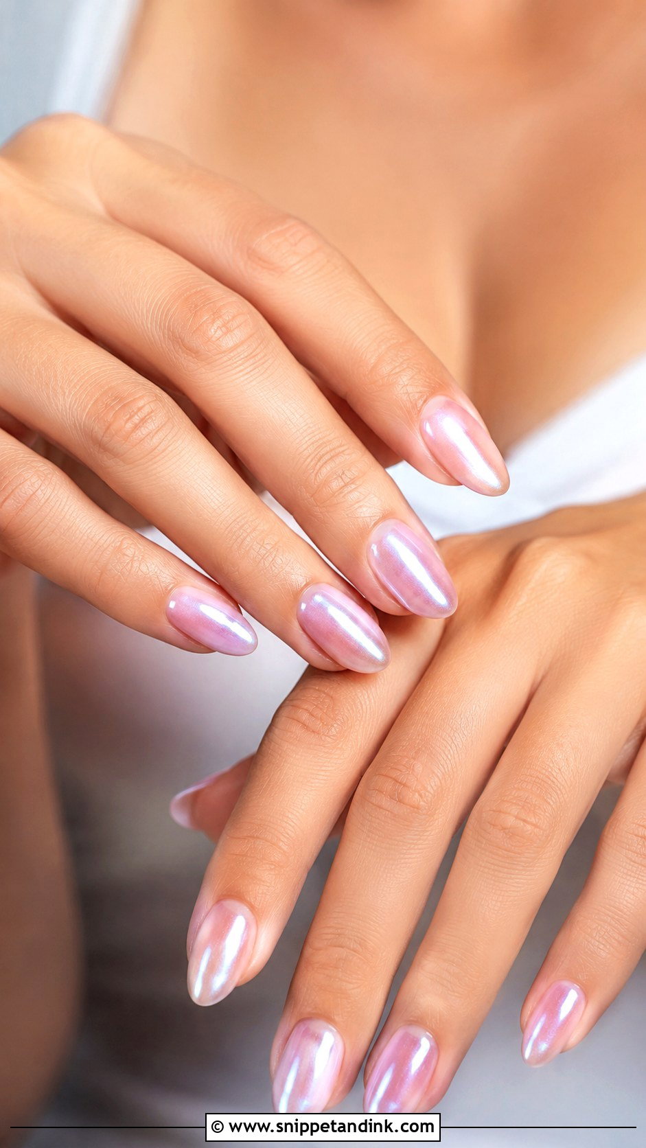 Blush Chrome Maid Of Honor Nails - Snippet and Ink - 20 Maid of Honor Nails Ideas Wedding Day