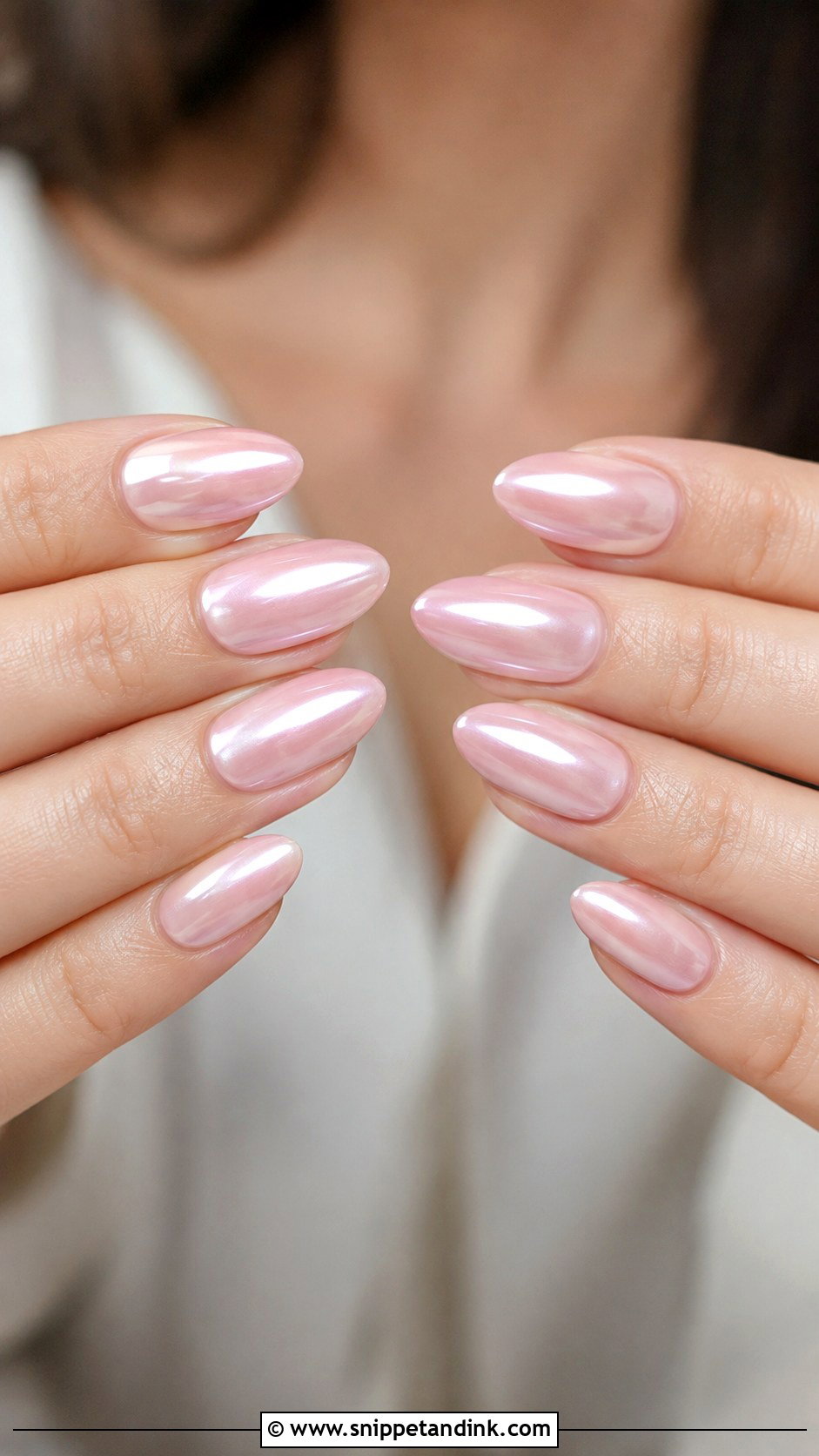 Blush Chrome Wedding Guest Nails - Snippet and Ink - 20 Wedding Guest Nail Designs
