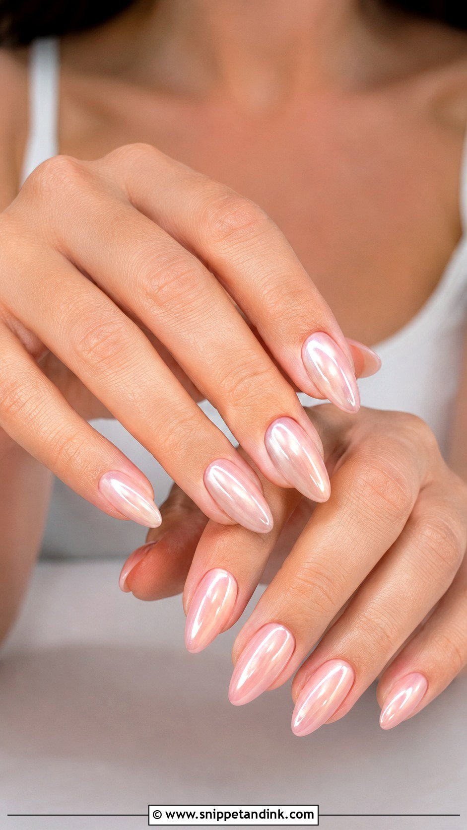 Blush Chrome Wedding Nails - Snippet and Ink - 20 Wedding Inspo Nails