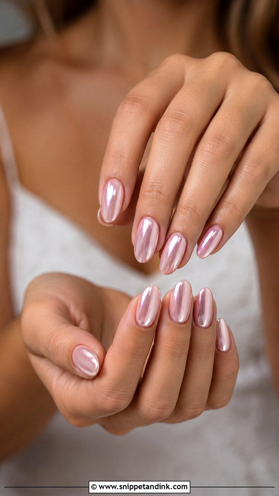 Blush Chrome Wedding Nails - Snippet and Ink - 20 Wedding Nails Inspo for Bride
