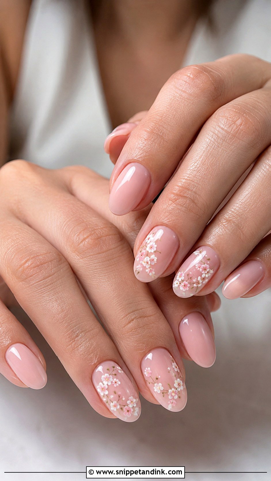 Blush Floral Wedding Nails - Snippet and Ink - 20 Blush Wedding Nails
