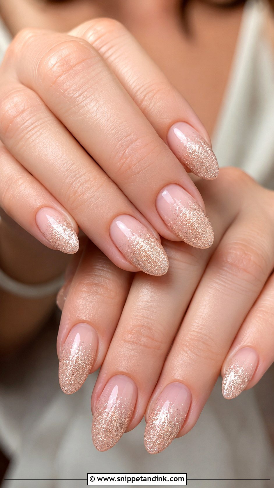 Blush Glitter Ombre Wedding Nails - Snippet and Ink - 20 Blush Wedding Nails