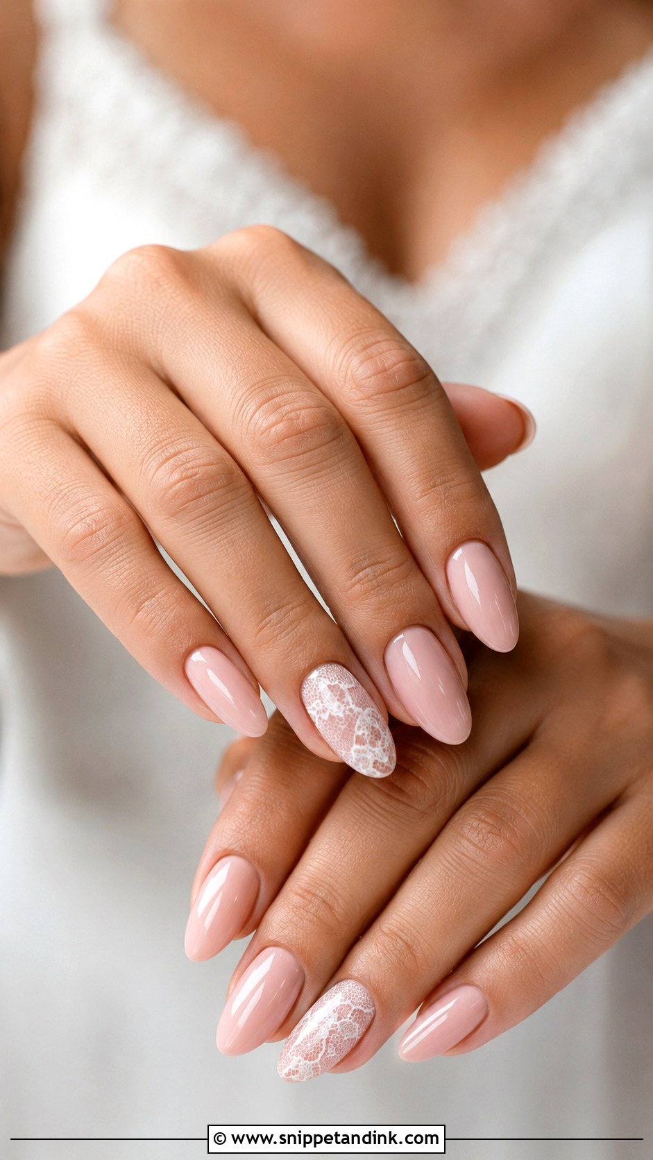 Blush Lace Wedding Nails - Snippet and Ink - 20 Blush Wedding Nails