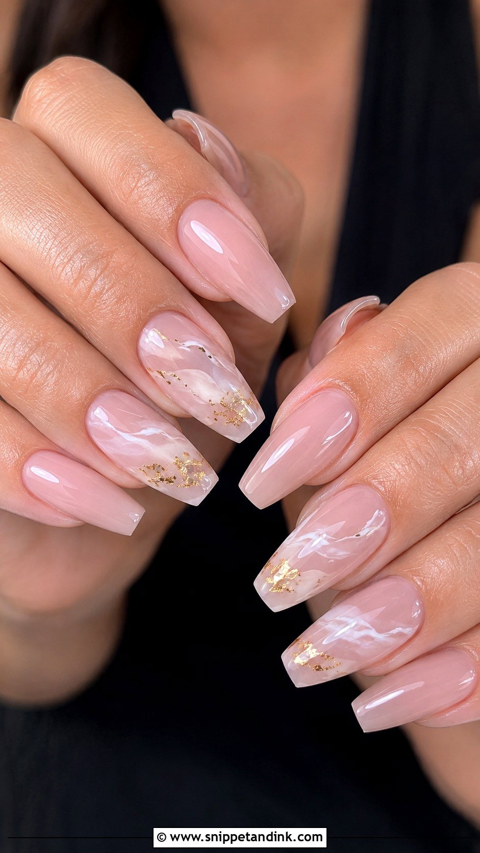 Blush Marble Wedding Nails - Snippet and Ink - 20 Blush Wedding Nails