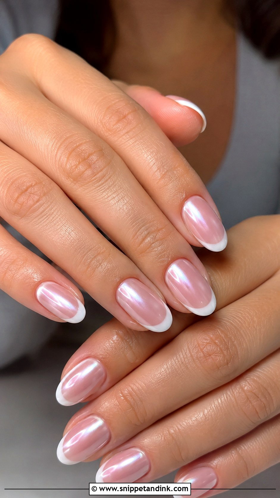 Blush Pearl Chrome French Wedding Nails - Snippet and Ink - 20 Blush Wedding Nails