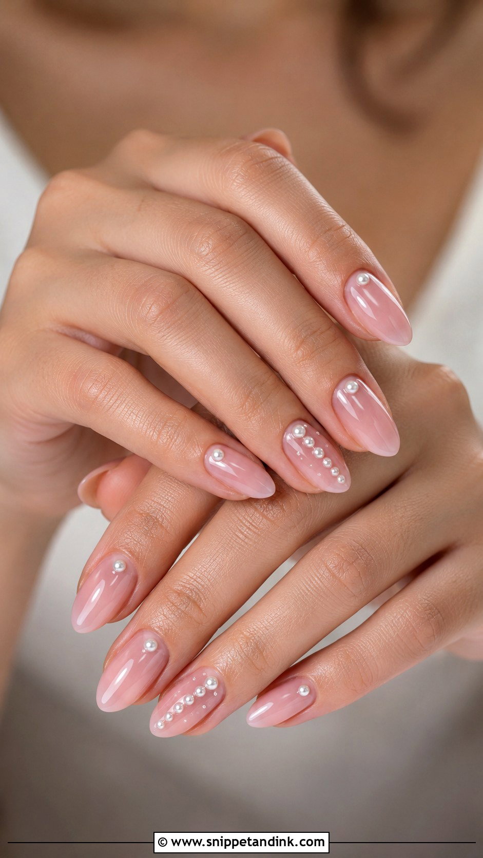 Blush Pearl Wedding Nails - Snippet and Ink - 20 Blush Wedding Nails