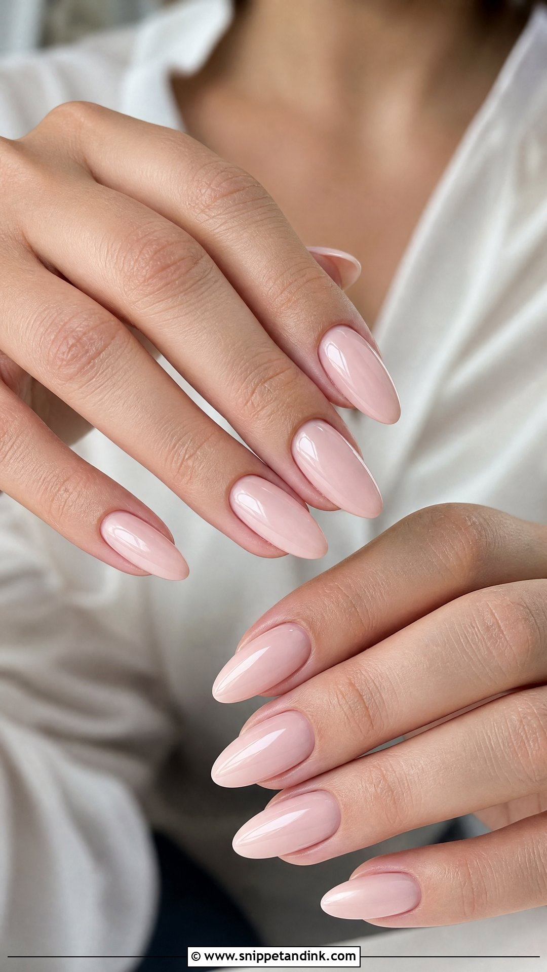 Blush Pink Almond Bridal Nails - Snippet and Ink - 25 Almond Shape Bridal Nails