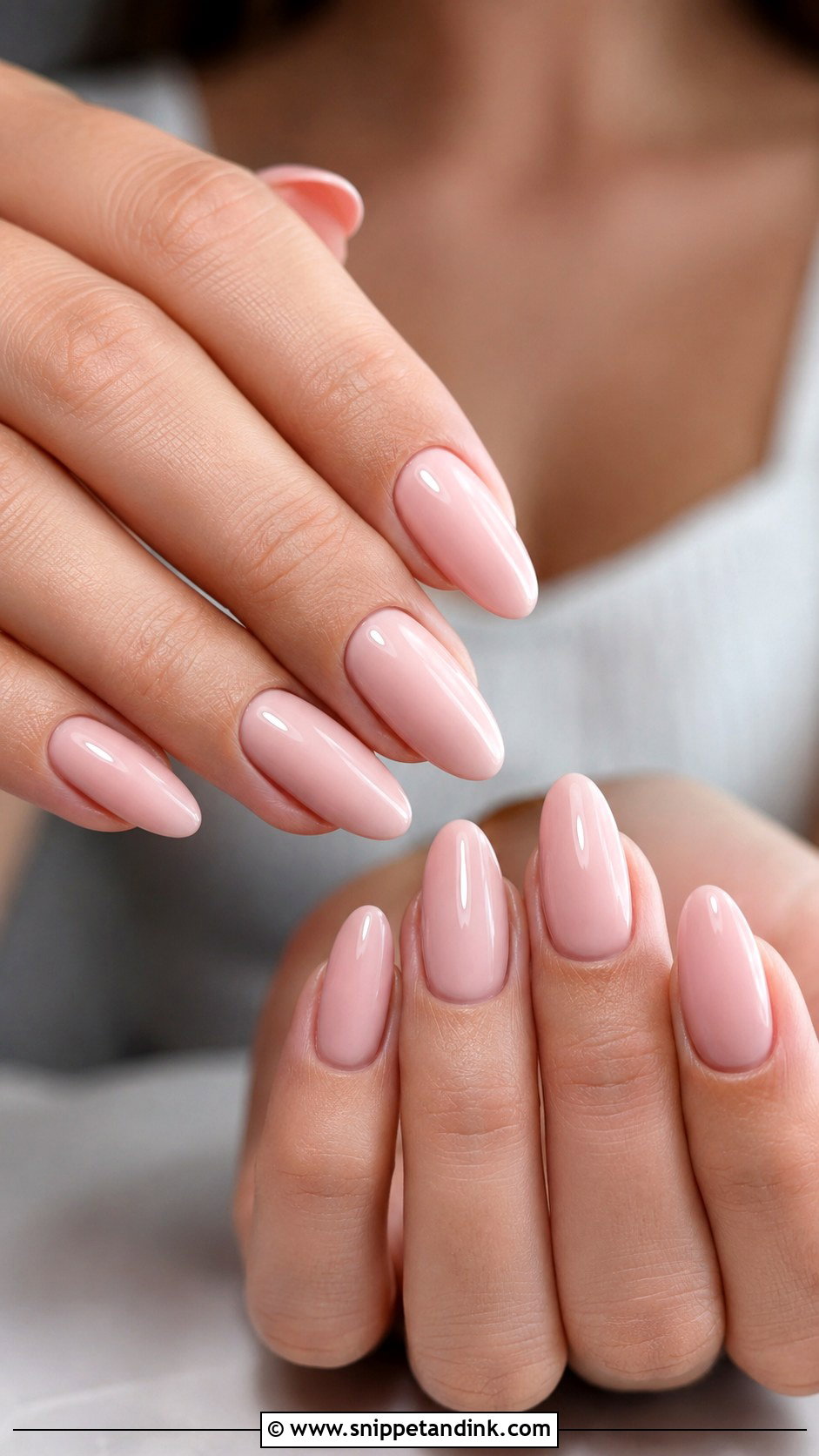 Blush Pink Almond Wedding Nails - Snippet and Ink - 20 Blush Pink Wedding Nails
