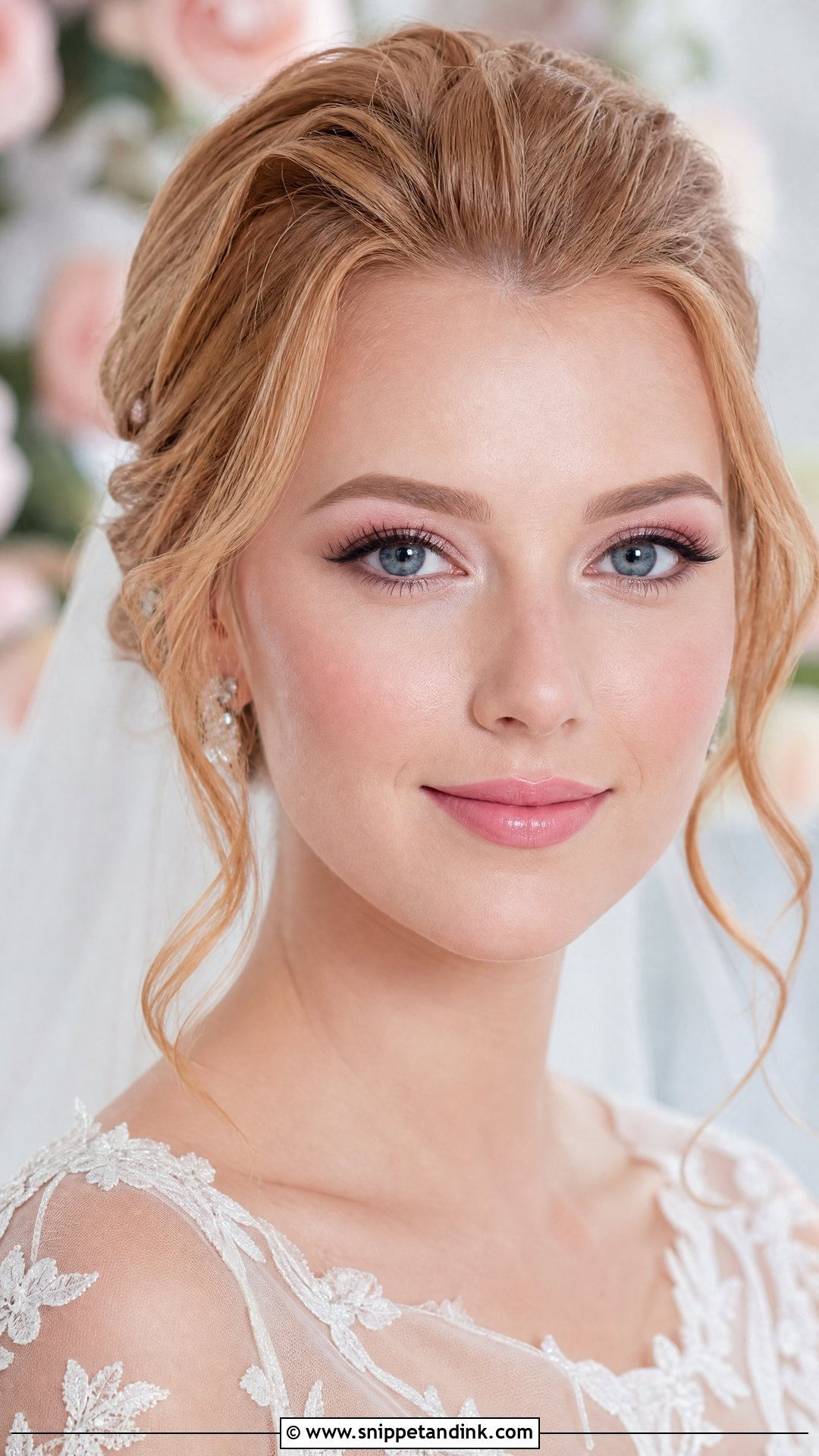 Blush Pink Bridal Lip Combo With Soft Pink Makeup - Snippet and Ink - 25 Bridal Lip Combo Ideas