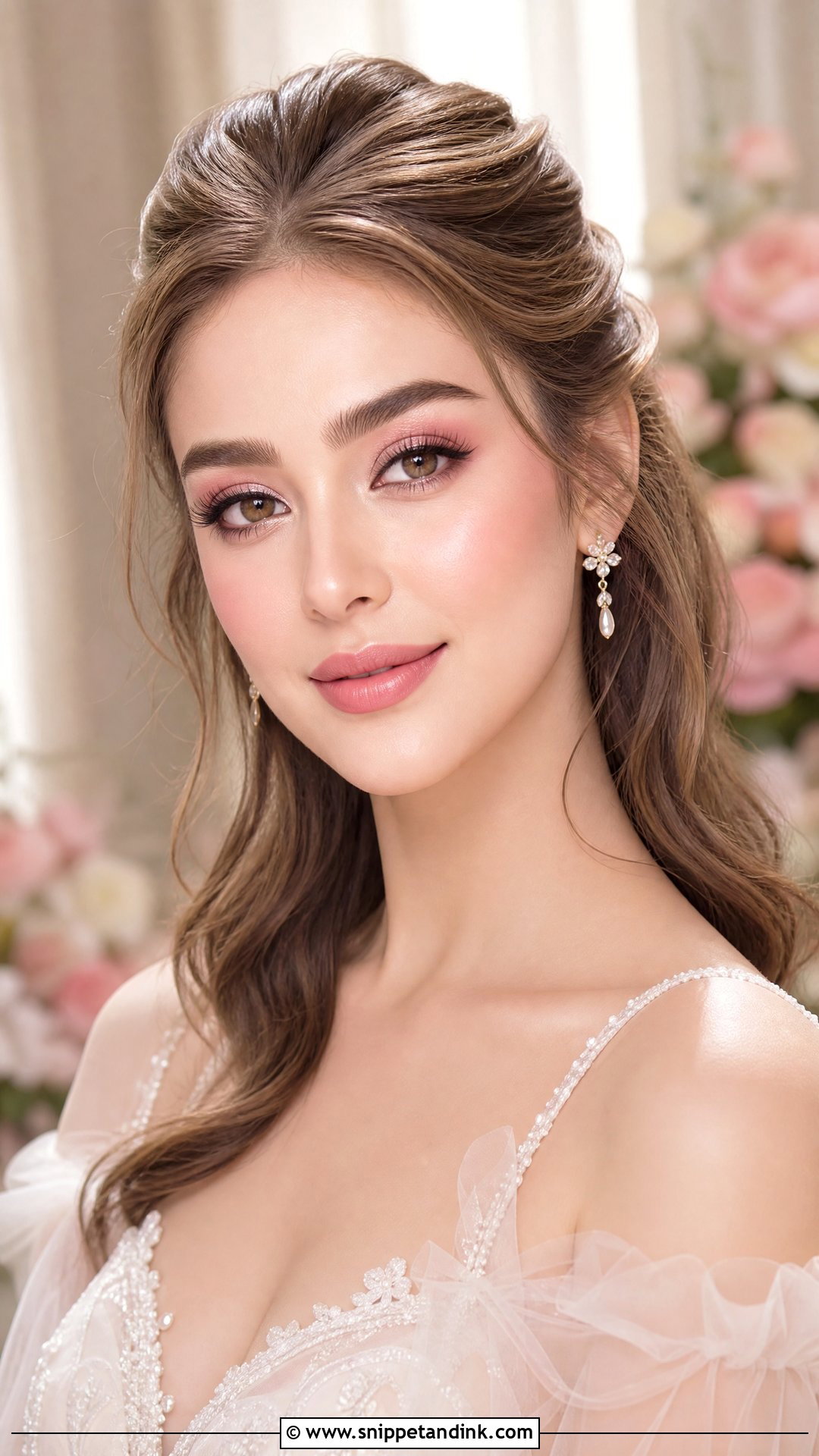 Blush Pink Bridal Makeup - Snippet and Ink - 20 Bride Lipstick Ideas