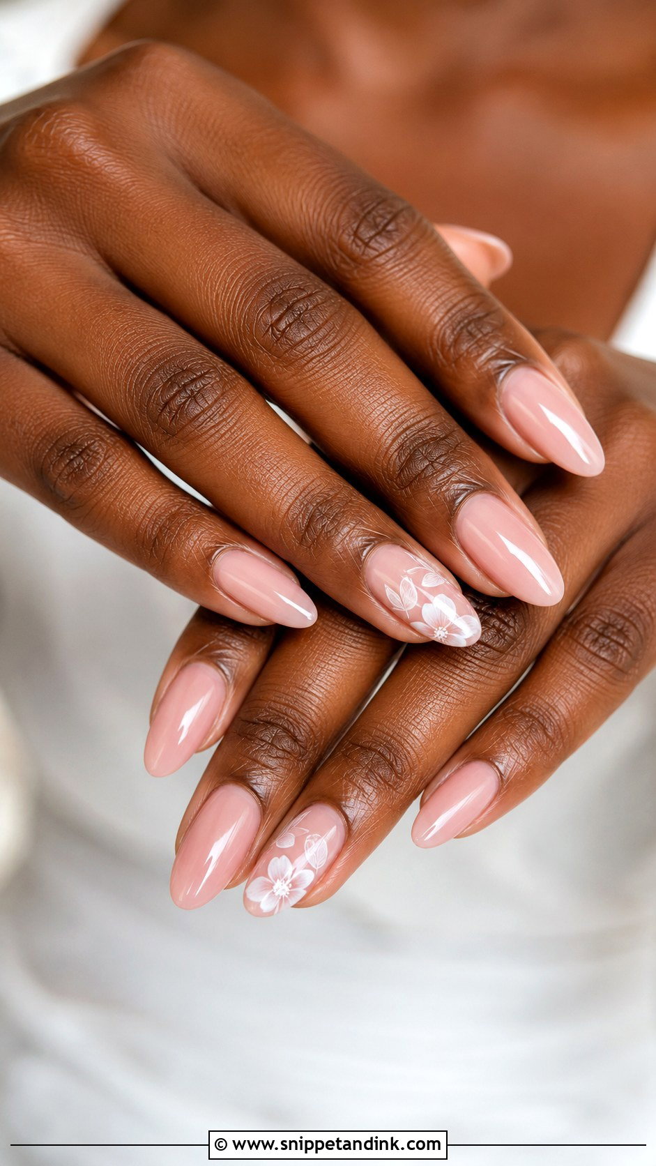 Blush Pink Bridal Nails For Black Women - Snippet and Ink - 20 Bridal Nails Black Women