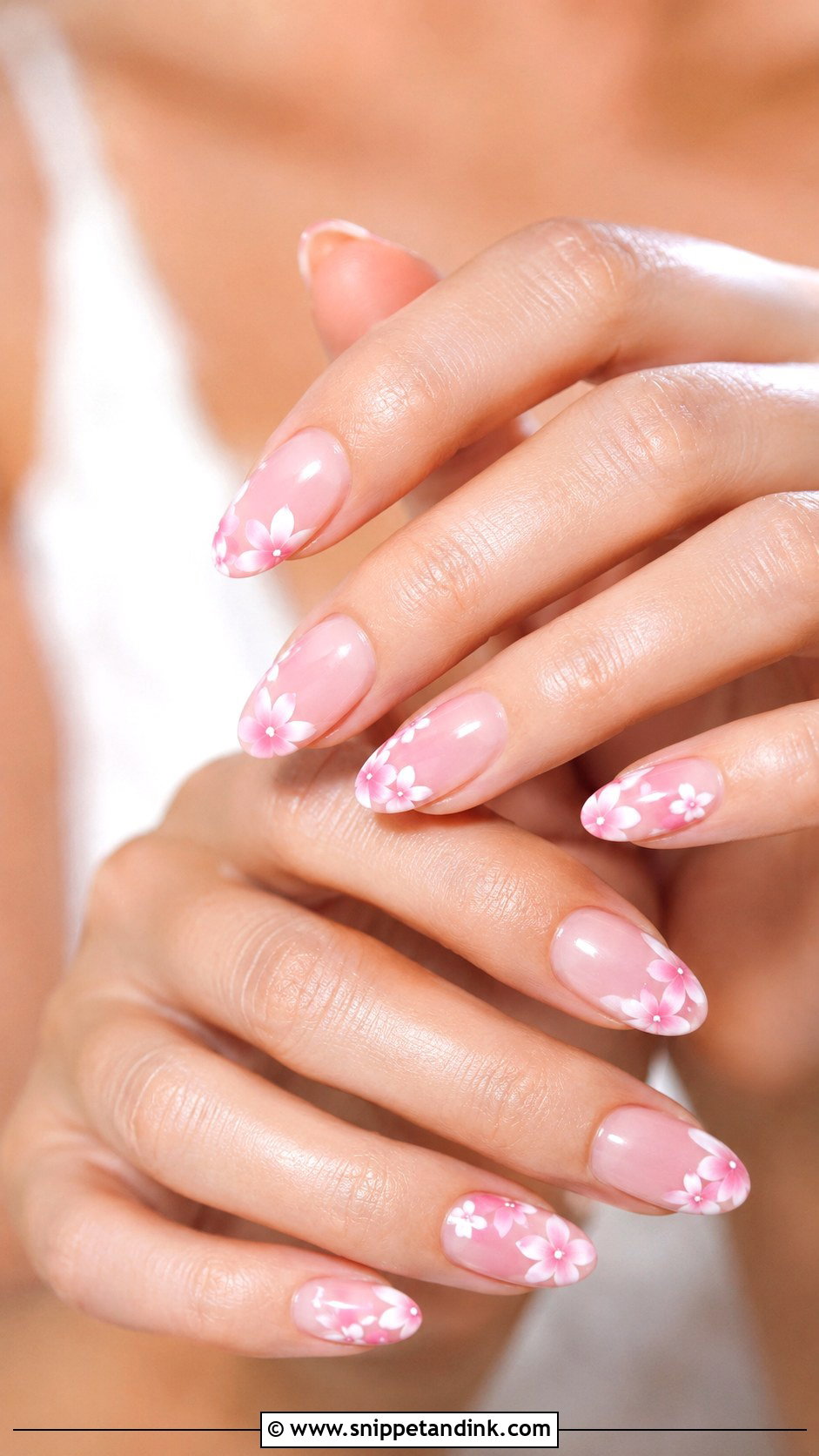 Blush Pink Bridal Nails With Flowers - Snippet and Ink - 20 Bridal Nails with Flowers