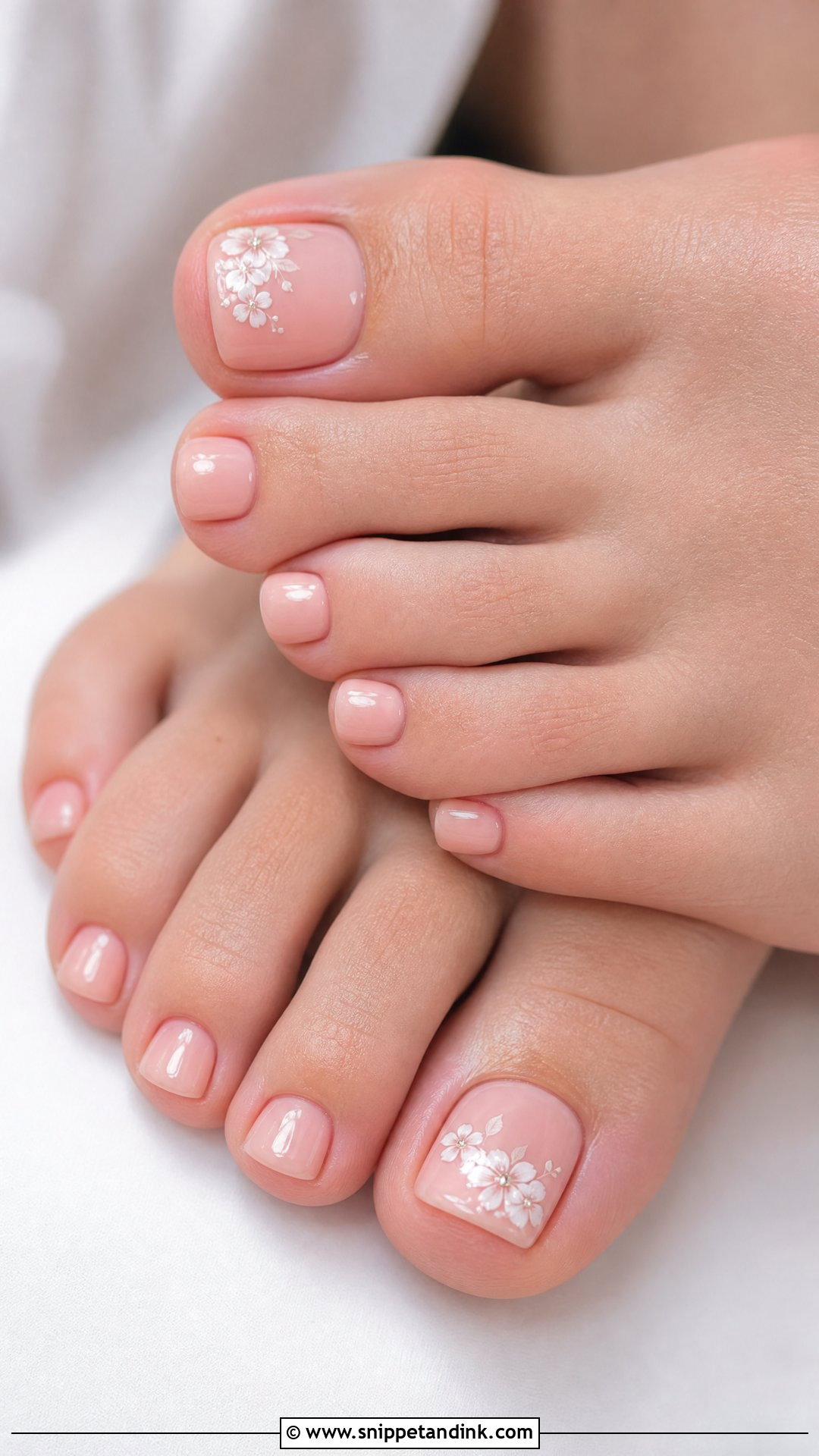 Blush Pink Bridal Toe Nails - Snippet and Ink - 25 Bridal Toe Nails