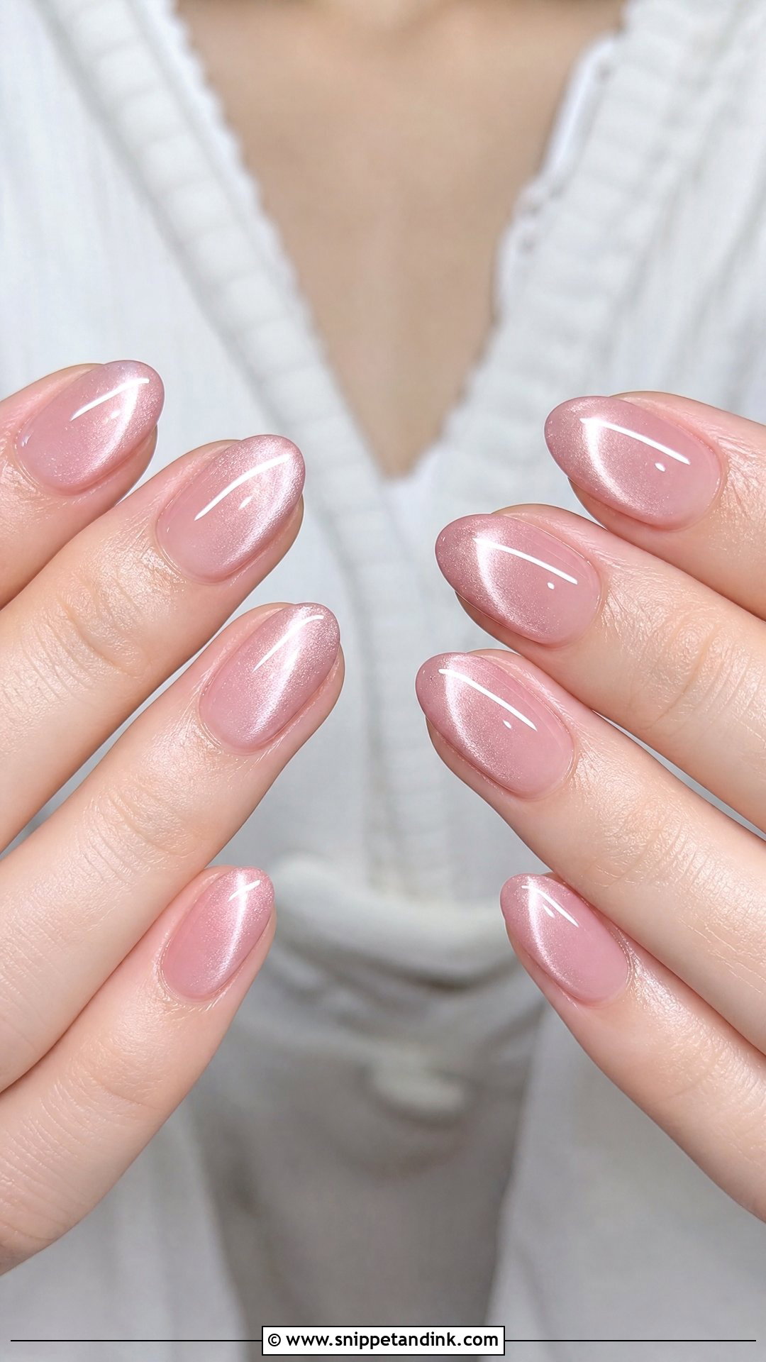 Blush Pink Cat Eye Bridal Nails - Snippet and Ink - 25 Cat Eye Bridal Nails