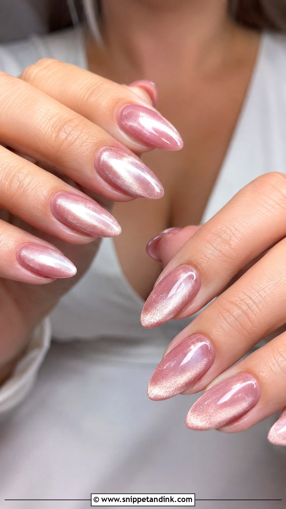 Blush Pink Cat Eye Wedding Nails - Snippet and Ink - 20 Blush Pink Wedding Nails